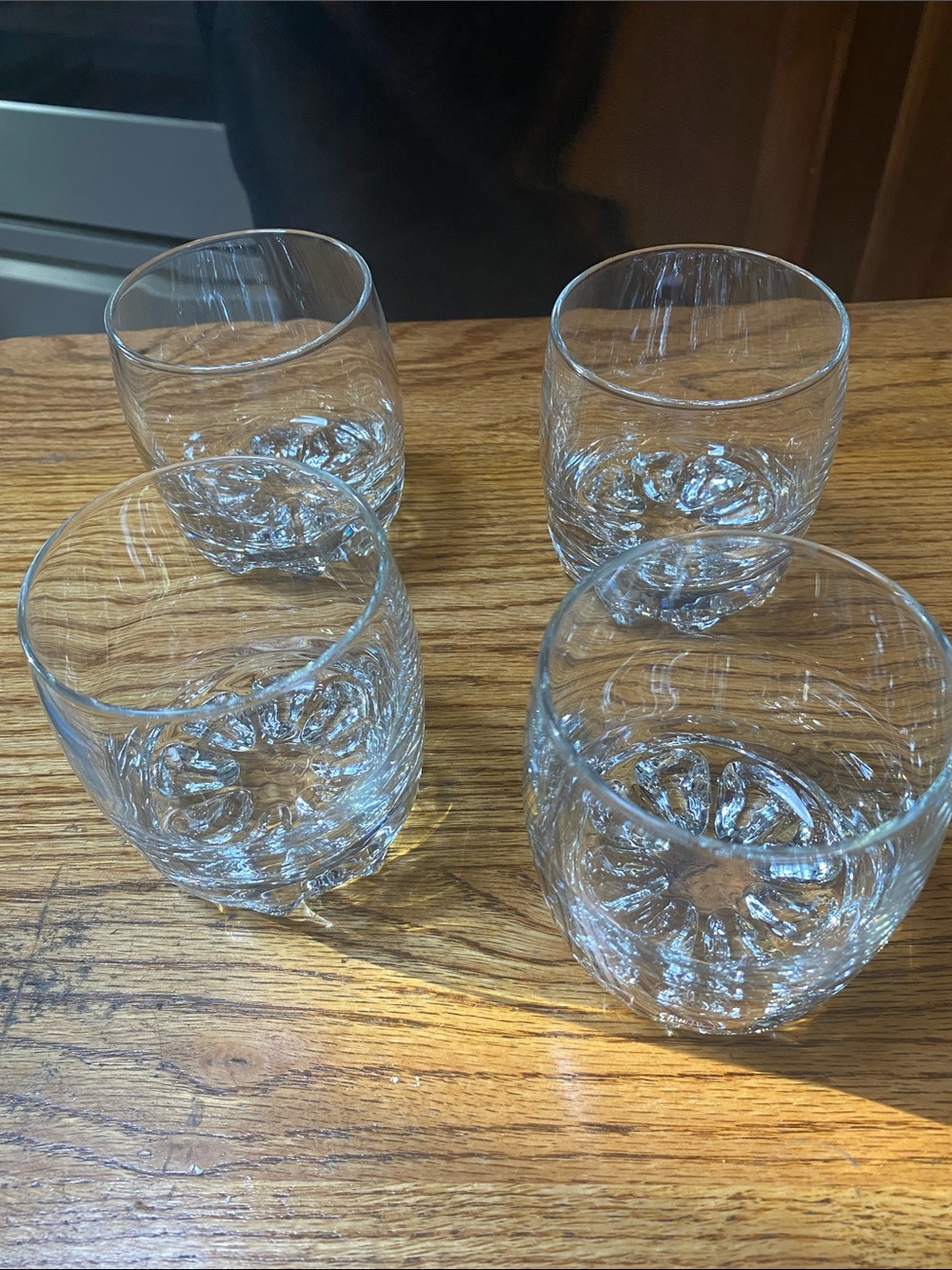 Set of 4 Clear Textured Tumbler Glasses - Contemporary Drinkware